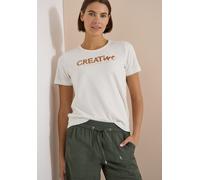T-Shirt mit Rundhals und Glitzer-Wording