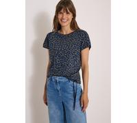 Print-Shirt CECIL, Damen, Gr. S (38), blau (dried olive grün), Jersey, Obermaterial: 50% Baumwolle, 50% Modal, hüftlang, U-Boot-Ausschnitt, angeschnitten, Shirts, U-Boot Ausschnitt, angeschnittene Ärm