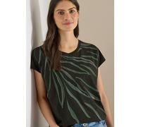 Print-Shirt CECIL, Damen, Gr. S (38), raw khaki, Web, 100% Baumwolle, bedruckt, comfort fit normal, Rundhals, abgesteppt, Shirts, mit Flammgarn (10611169-S) raw khaki