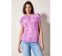 Print-Shirt CECIL, Damen, Gr. S (38), rosa (anemone pink), Stoff, 65% Polyester, 35% Viskose, bedruckt, comfort fit normal, U-Boot-Ausschnitt, Bündchen, Shirts, mit Tunnelzug am Saum (32455407-S) anem