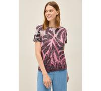Print-Shirt CECIL, Damen, Gr. S (38), rot (mulberry rot), Stoff, 65% Polyester, 35% Viskose, bedruckt, normal normal, U-Boot-Ausschnitt, abgesteppt, Shirts, aus elastischem Materialmix (99325265-S) mu