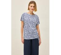 Print-Shirt CECIL, Damen, Gr. S (38), weiß (vanilleweiß), Web, 50% Baumwolle, 50% Modal, bedruckt, normal normal, U-Boot-Ausschnitt, abgesteppt, Shirts, aus Baumwolle mit Stretchante (32777200-S) vani