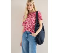 Print-Shirt CECIL, Damen, Gr. XL (44), beetroot pink, Jersey, 48% Baumwolle, 48% Modal, 4% Elasthan, geblümt, comfort fit hüftlang, Rundhals, normaler Saum, Shirts, mit Blumenmuster (72677138-XL) beet