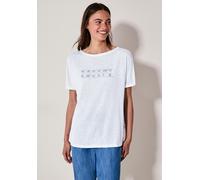 Print-Shirt CECIL, Damen, Gr. XL (44), weiß, Stoff, 55% Polyester, 45% Viskose, bedruckt, comfort fit normal, U-Boot-Ausschnitt, Bündchen, Shirts, im angenehmen Materialmix (67469613-XL) weiß