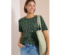 Print-Shirt CECIL, Damen, Gr. XS (36), grün (raw khaki), Web, 100% Baumwolle, bedruckt, comfort fit normal, Rundhals, abgesteppt, Shirts, aus reiner Baumwolle (86217704-XS) raw khaki