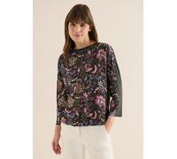 Print-Shirt CECIL, Damen, Gr. XS (36), raw khaki, Stoff, 100% Viskose, bedruckt, gemustert, comfort fit normal, U-Boot-Ausschnitt, Bündchen, Shirts, mit 3/4 Ärmeln (86001929-XS) raw khaki