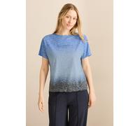 Print-Shirt CECIL, Damen, Gr. XXL (46), blau (pastel blau), Stoff, 65% Polyester, 35% Viskose, bedruckt, gerade normal, U-Boot-Ausschnitt, Bündchen, Shirts, mit U-Boot-Ausschnitt (44805918-XXL) pastel