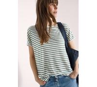 Cecil Damen T-Shirt Boatneck mit Streifen Grün XXL