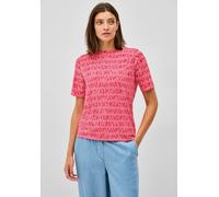 Print-Shirt CECIL, Damen, Gr. XXL (46), rot (glazed apple rot), Web, 50% Baumwolle, 50% Polyester, bedruckt, normal normal, U-Boot-Ausschnitt, abgesteppt, Shirts, aus elastischem Materialmix (40322633