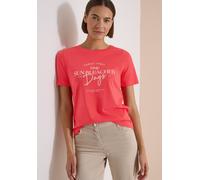 Print-Shirt CECIL "Style Lea", Damen, Gr. XS (36), coral, Jersey, Obermaterial: 100% Baumwolle, bedruckt, regular fit normal, Rundhals, Shirts, Sommershirt, Rundhals, Baumwolle, bedruckt (17793924-XS)