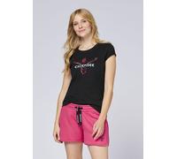 Print-Shirt CHIEMSEE, Damen, Gr. XL (42), schwarz (schwarz beauty), 100% Baumwolle, Rundhals, Shirts Print-Shirt (73116529-XL)