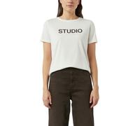 Print-Shirt COMMA, Damen, Gr. 44, weiß, Single Jersey, Obermaterial: 57% Baumwolle, 37% Modal, 6% Elasthan, bedruckt, normal hüftbedeckend, Rundhals, Shirts, mit Print (55811148-44) weiß