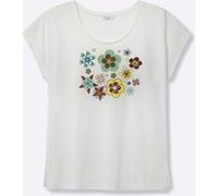 Print-Shirt ecru-ozean-bedruckt 40/42