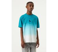 Print-Shirt GARCIA, Jungen, Gr. 176, teal blau, Jersey, Obermaterial: 100% Baumwolle, bedruckt, normal hüftbedeckend, Rundhals, Shirts Print-Shirt, im Batik-Look und Druck, for Boys (86649444-176)