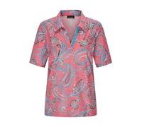 Print-Shirt GOLDNER "Blusenshirt mit Paisley-Muster", Damen, Gr. 38, rot (koralle, gemustert), Obermaterial: 65% Polyester PES. 35% Viskose CV., gerade, Shirts, stretchbequemer Jersey (16289346-38) ko