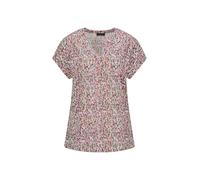 Print-Shirt GOLDNER "Cityshirt mit floralem Design", Damen, Gr. 42, bunt (bunt, gemustert), Obermaterial: 65% Polyester PES. 35% Viskose CV., gerade, V-Ausschnitt, Shirts, Print auf Ausbrennerjersey (