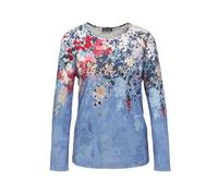 Print-Shirt GOLDNER "Druckshirt mit floralem Muster", Damen, Gr. 46, blau (rot, rauchblau, gemustert), Obermaterial: 95% Viskose CV. 5% Elasthan EL., normal, Sonstiges, Shirts, Ohne (46572822-46) rot,