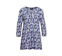 Print-Shirt GOLDNER "Figurschmeichelndes Drucktunika-Shirt", Damen, Gr. 40, blau (marine, geblümt), Obermaterial: 96% Viskose CV. 4% Elasthan EL., normal, Sonstiges, Shirts, Ohne (32858468-40) marine,