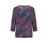 Print-Shirt GOLDNER "Jerseyshirt in feinem Glanz", Damen, Gr. 46, bunt (bunt, gemustert), Modern, figurumspielend, Rundhals, Gerade, Shirts, stretchbequmer Jersey (63559663-46) bunt, gemustert