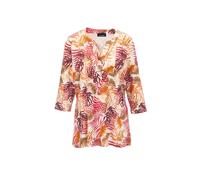 Print-Shirt GOLDNER "Kurzgröße Figurschmeichelndes Drucktunika-Shirt", Damen, Gr. 23, orange (hagebutte, mandarine, gemustert), Obermaterial: 96% Viskose CV. 4% Elasthan EL., figurumspielend, Sonstige