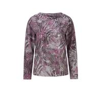 Print-Shirt GOLDNER "Langarm Printshirt, U-Boot-Ausschnitt", Damen, Gr. 42, lila (beere, gemustert), Obermaterial: 60% Polyester PES. 35% Baumwolle CO. 5% Elasthan EL., U-Boot-Ausschnitt, Shirts, U-Bo