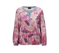 Print-Shirt GOLDNER "Paisley-Druckshirt mit schönem Ausschnitt", Damen, Gr. 52, rot (bordeaux, gemustert), Obermaterial: 95% Viskose CV. 5% Elasthan EL., Shirts (85280544-52) bordeaux, gemustert