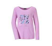 Print-Shirt GOLDNER "Shirt", Damen, Gr. 44, lila (flieder, gemustert), Obermaterial: 95% Viskose CV. 5% Elasthan EL., Basic, Tubular, Shirts, strechbequemer Viskosejersey (75699706-44) flieder, gemust