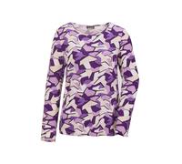 Print-Shirt GOLDNER "Shirt", Damen, Gr. 44, lila (lila, gemustert), Obermaterial: 95% Viskose CV. 5% Elasthan EL., U-Boot-Ausschnitt, normales Bündchen, Shirts, Kombistarker Druck (46877454-44) lila,