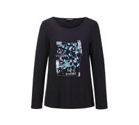 Print-Shirt GOLDNER "Shirt", Damen, Gr. 46, schwarz (schwarz, gemustert), Obermaterial: 95% Viskose CV. 5% Elasthan EL., Shirts (61060325-46) schwarz, gemustert