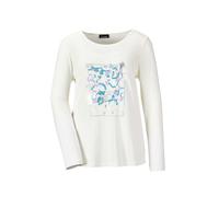 Print-Shirt GOLDNER "Shirt", Damen, Gr. 46, weiß (cremeweiß, gemustert), Obermaterial: 95% Viskose CV. 5% Elasthan EL., Basic, Tubular, Shirts, strechbequemer Viskosejersey (24626126-46) cremeweiß, ge