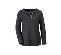 Print-Shirt GOLDNER "Sweatshirt mit halsfernen Kragen und Tunnelzug", Damen, Gr. 42, schwarz, Obermaterial: 55% Polyester PES. 45% Viskose CV., figurumspielend, Sonstiges, Shirts, Ohne (69767954-42) s