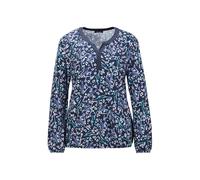 Print-Shirt GOLDNER "Trageangenehmes Shirt mit individuellem Druck", Damen, Gr. 52, grau (taubenblau, gemustert), Obermaterial: 95% Viskose CV. 5% Elasthan EL., figurumspielend, Gummibündchen, Shirts,