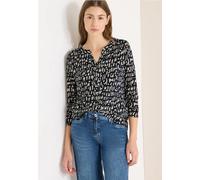 Langarmshirt CECIL, Damen, Gr. M (40), universal blau, Web, 50% Modal, 50% Baumwolle, gemustert, normal normal, Rundhals, abgesteppt, Shirts Langarmshirt, mit grafischem Muster (55863814-M) universal