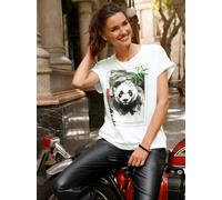 Print-Shirt INSPIRATIONEN "Shirt", Damen, Gr. 42, weiß (weiß, bedruckt), 50% Baumwolle, 50% Modal, bedruckt, gemustert, Rundhals, Shirts (53573848-42) weiß, bedruckt
