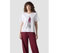 Print-Shirt LECOMTE "T-Shirt", Damen, Gr. 40, weiß, 100%Baumwolle, unifarben, gerade, Shirts (49068932-40) weiß