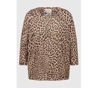 Print-Shirt LECOMTE "T-Shirt", Damen, Gr. 44, braun, 40%Viskose 26%Polyamid 24%Polyester 10%Metallic Garn, gerade, Shirts (92745062-44) braun