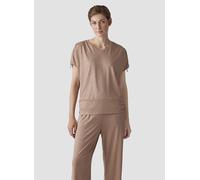 Print-Shirt LECOMTE "T-Shirt", Damen, Gr. 46, braun, 65%Viskose, 30%Polyester, 5%Elastan, unifarben, gerade, Shirts (98947328-46) braun