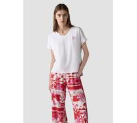 Print-Shirt LECOMTE "T-Shirt", Damen, Gr. 46, weiß, 47%Baumwolle, 47%Modal, 6%Elastan, unifarben, Shirts (54920027-46) weiß