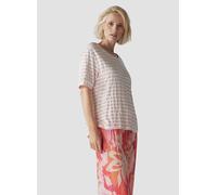 Print-Shirt LECOMTE "T-Shirt", Damen, Gr. 48, orange, 46%Viskose 24%Baumwolle 24%Polyester 4%Elastan 2%Metallic Garn, geringelt, gerade, Shirts (48757505-48) orange