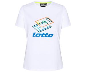 Print-Shirt LOTTO, Damen, Gr. L (40), weiß (hellweiß), 80% Cotton, 20% Polyester, bedruckt, Rundhals, gerader Abschluss, Shirts, - mit plakativem Frontprint (20676866-L) hellweiß