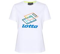 Print-Shirt LOTTO, Damen, Gr. M (38), weiß (hellweiß), 100% Baumwolle, bedruckt, Rundhals, gerader Abschluss, Shirts, - mit plakativem Frontprint (20676866-M) hellweiß