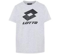 Print-Shirt LOTTO, Mädchen, Gr. 122/128, grau (high, rise), 95% Cotton, 5% Viscose, meliert, normal, Rundhals, gerader Abschluss, Shirts, - mit angesagtem Crewneck (59698504-122) high, rise