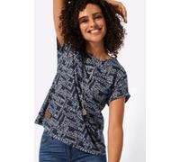 Print-Shirt marine-ecru-bedruckt 38