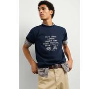 Print-Shirt PEPE JEANS "bedrucktes T-Shirt JEAN TEE", Herren, Gr. M, blau (dulwich blau), 100% Baumwolle, Shirts (78087248-M) dulwich blau