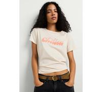 Print-Shirt PEPE JEANS "print t-shirt BANA", Damen, Gr. L, beige (canvas weiß), 100% Baumwolle, Shirts (62313138-L) canvas weiß