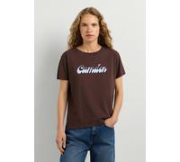 Print-Shirt PEPE JEANS "print t-shirt BARRY", Damen, Gr. M, braun (trail braun), 100% Baumwolle, Shirts (18973317-M) trail braun