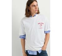Print-Shirt PEPE JEANS "print t-shirt COFFEET TEE", Herren, Gr. XXL, weiß (sanftes weiß), 100% Baumwolle, Shirts (66494542-XXL) sanftes weiß