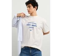 Print-Shirt PEPE JEANS "print t-shirt JAXON TEE", Herren, Gr. XL, weiß (sanftes weiß), 100% Baumwolle, Shirts (24297556-XL) sanftes weiß