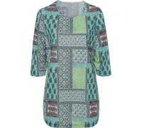Print-Shirt CLASSIC BASICS "Longshirt", Damen, Gr. 44, blau (petrol, gemustert), 100% Polyester, gemustert, Rundhals, Shirts (77679969-44) petrol, gemustert