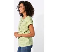 Print-Shirt CASUAL LOOKS "Druck-Shirt", Damen, Gr. 44, grün (pistazie, ecru, bedruckt), 100% Baumwolle, gemustert, mehrfarbig, Rundhals, Shirts (71973914-44) pistazie, ecru, bedruckt